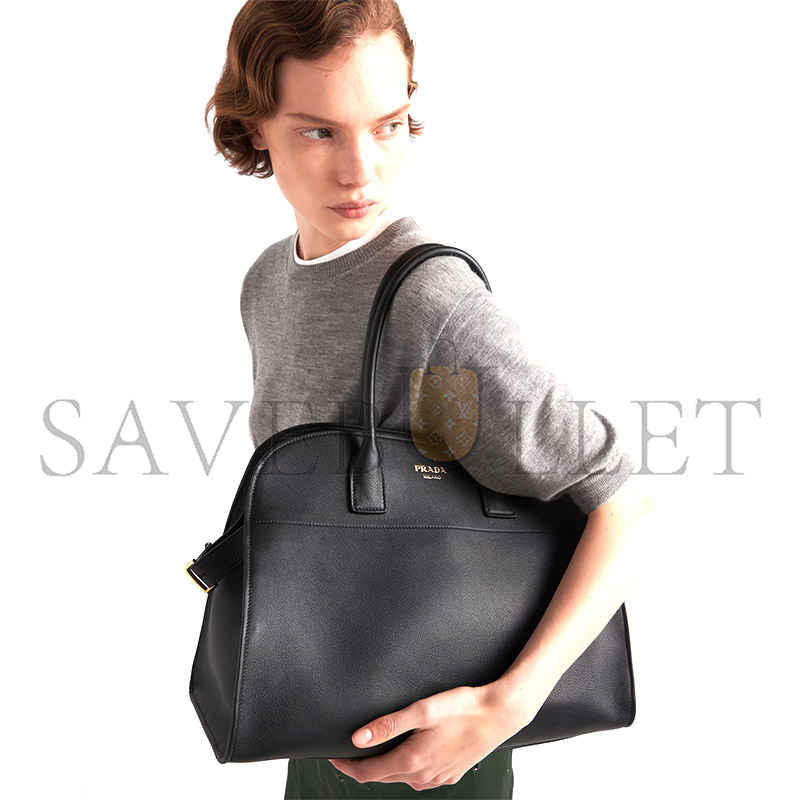 Pra*a large leather tote bag with buckles 1bg508 (40*29*20cm)